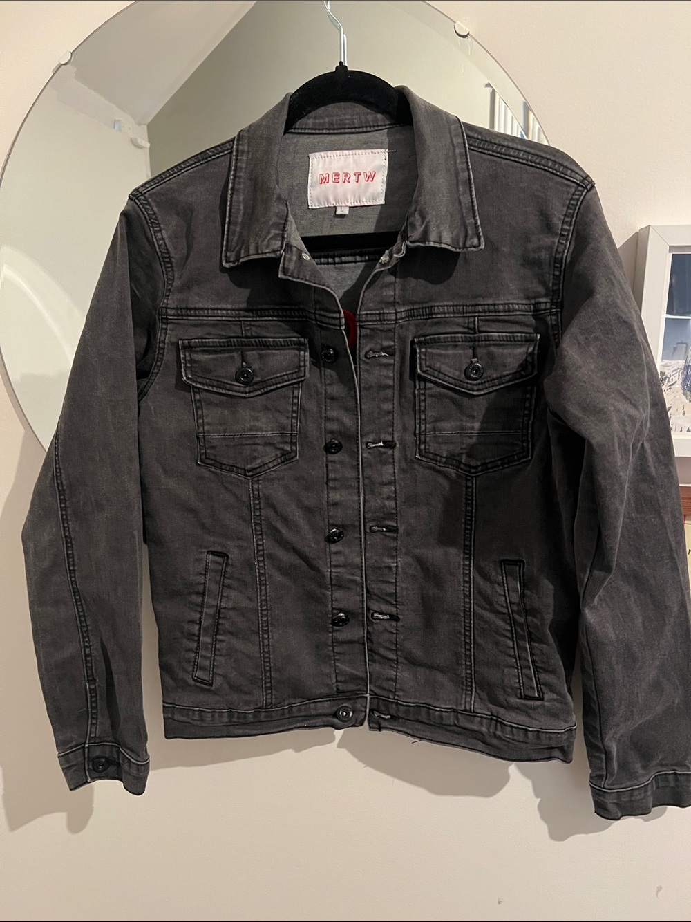 Men's Washed Charcoal Denim Jacket